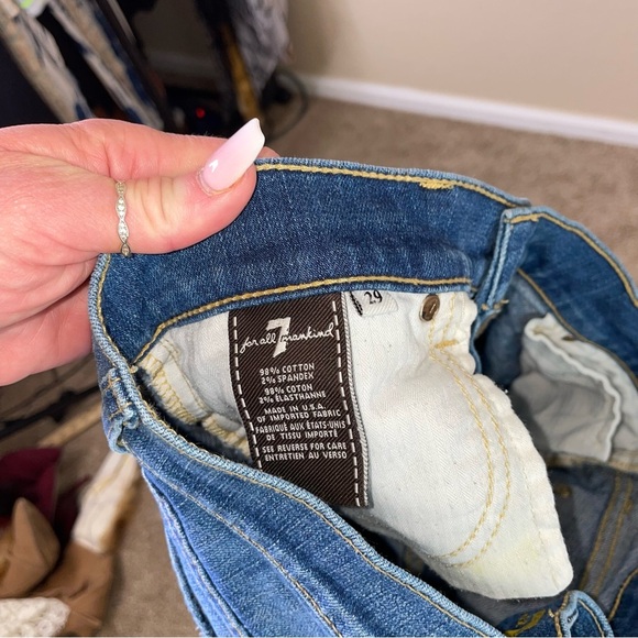 7 for all Mankind the skinny jeans denim 29" waist medium wash mid rise - Picture 5 of 9